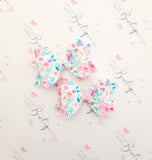 Iridescent Floral Glitter Bow