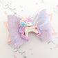 Sleepy Lilac Unicorn Bow