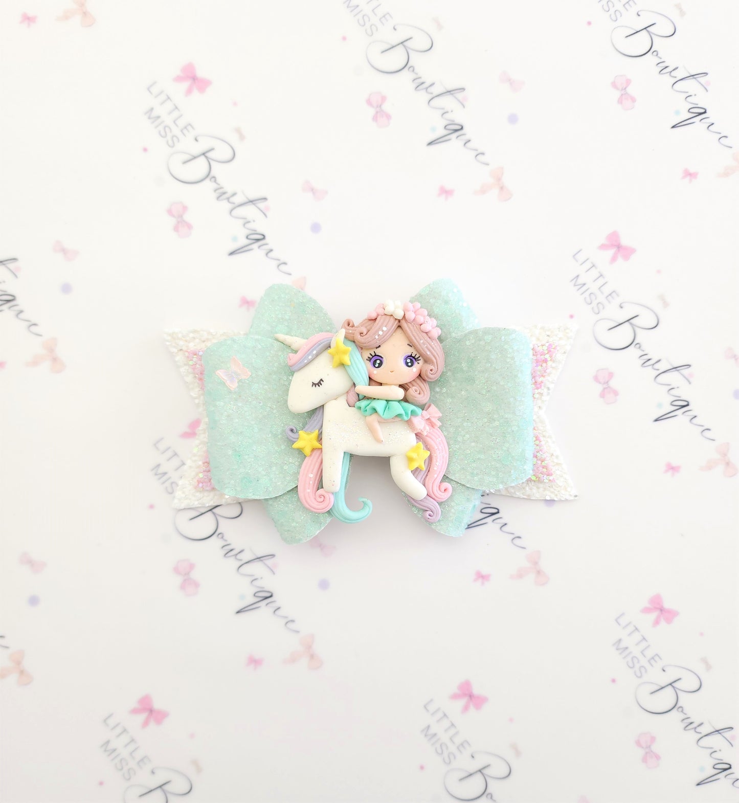 Mint/ White Unicorn Rider
