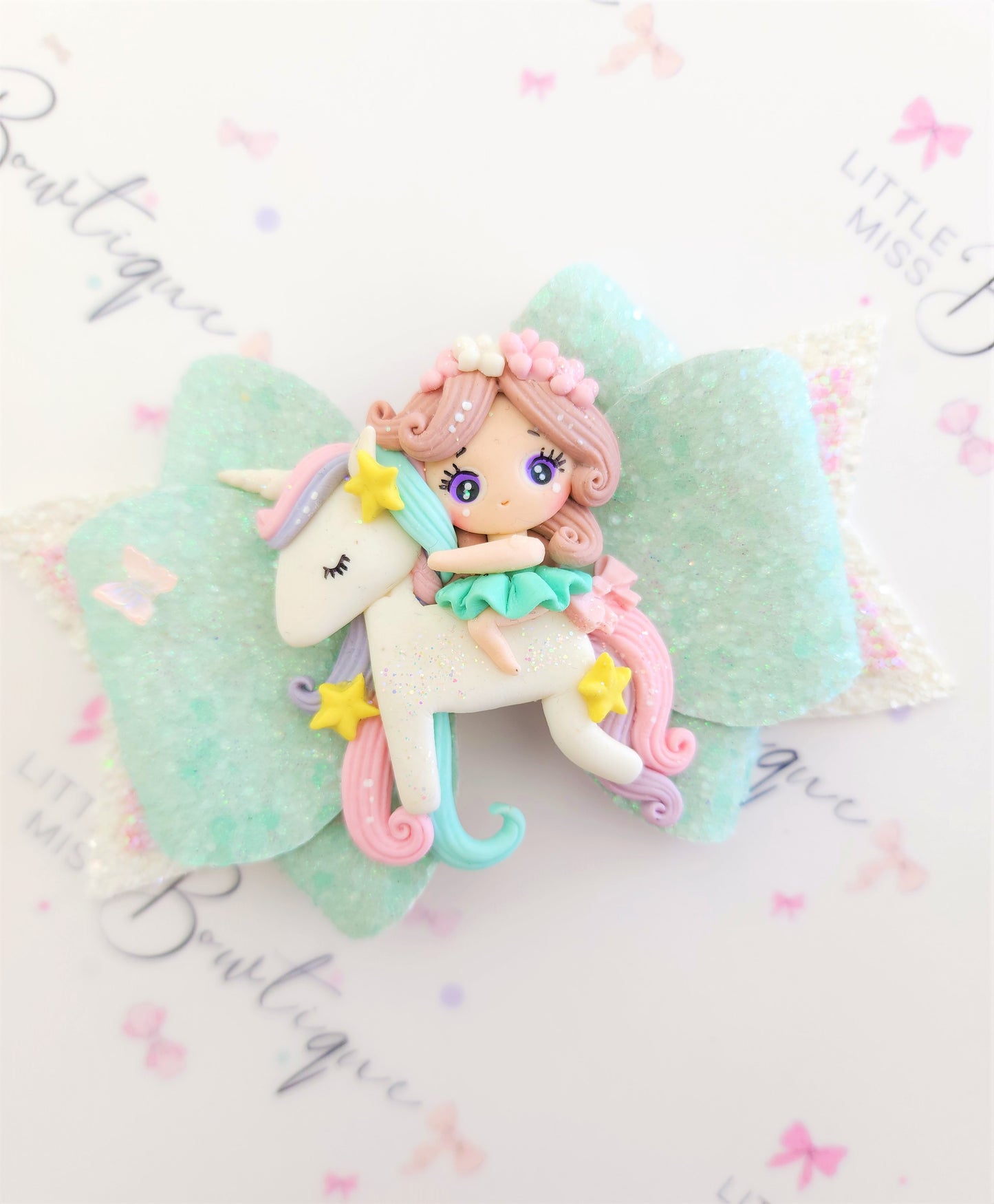Mint/ White Unicorn Rider