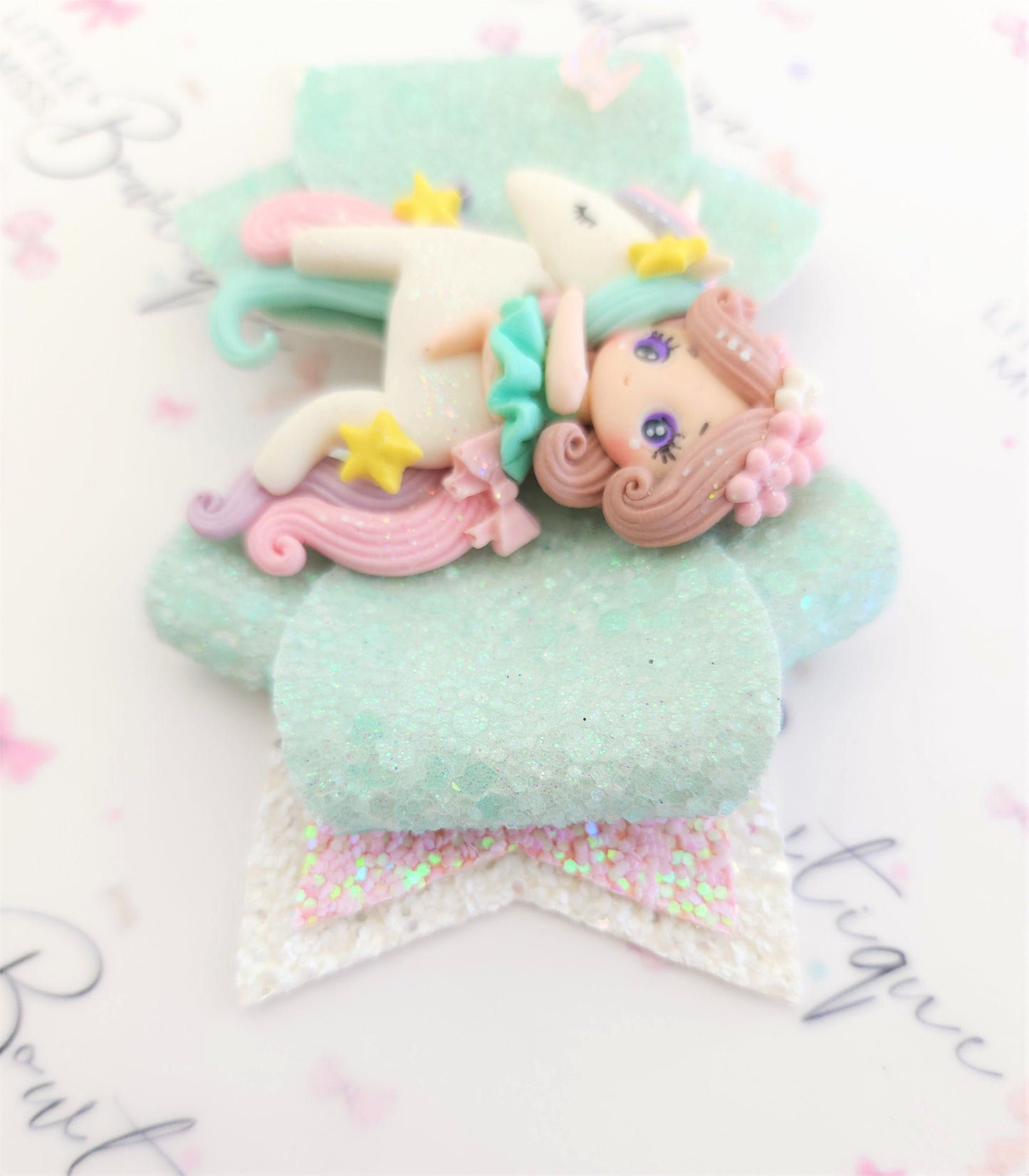 Mint/ White Unicorn Rider