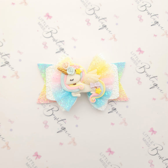 Sleepy Unicorn Tulle Bow