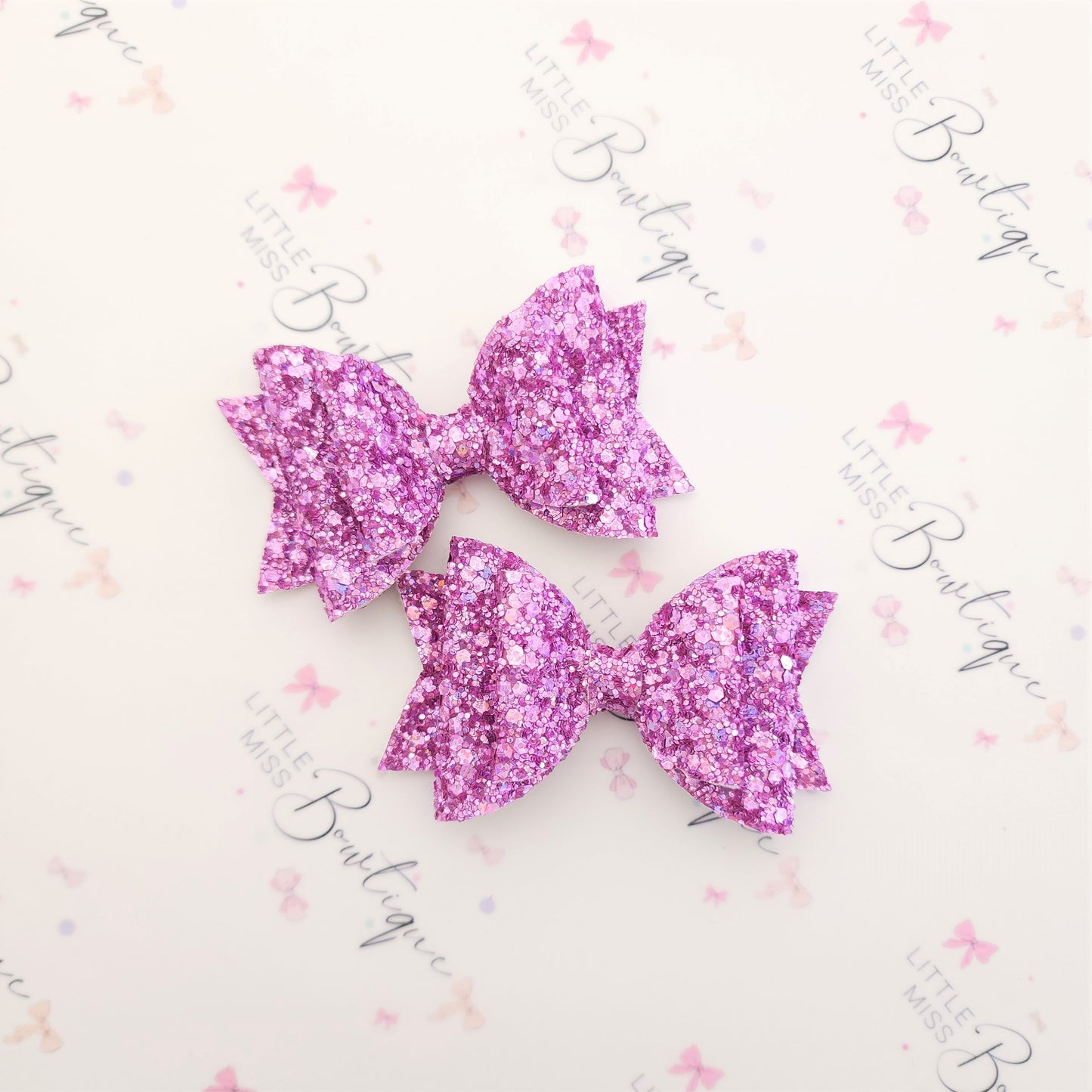 Purple Double Glitter Bow