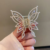 Pearl/Rhinestone Butterfly Claw Clip