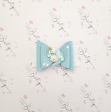Blue Personalised Unicorn bow