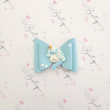 Blue Personalised Unicorn bow