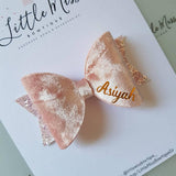 Pink Velvet Personalised Bow