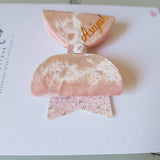Pink Velvet Personalised Bow
