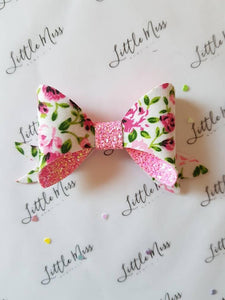 Fluro Pink Floral Bow