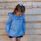 Blue Floral Serene Bow